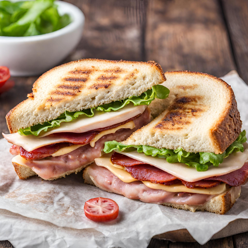 Grilled Chicken Salami Cheese Sandwich