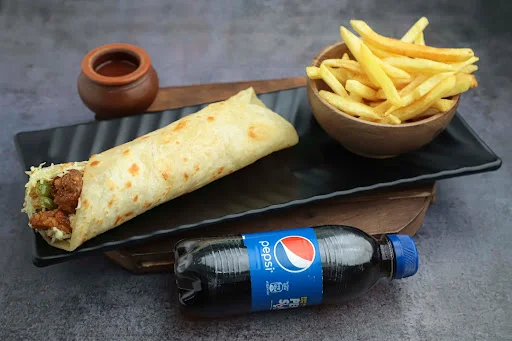 Chicken Cheese Roll +French Fries + Pepsi (250ml) or Ice Tea (250ml)
