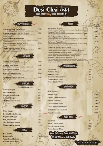 Desi Chai Theka menu 