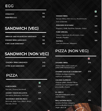 Hype Bar & Bistro menu 