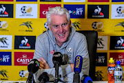 Hugo Broos (coach) of Bafana Bafana during the South African national soccer team training session and press conference in Johannesburg.