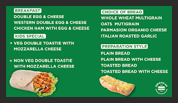 SUB N SALAD menu 