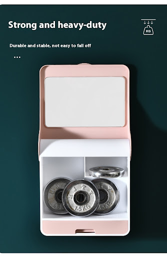 Title 1, Wall mounted plastic cosmetic storage box with ...