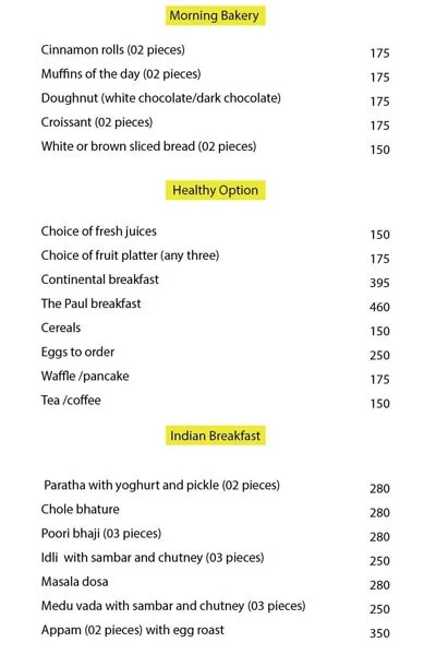 Murphy's Brewhouse - The Paul menu 