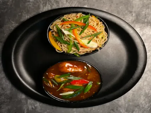 Chilli Paneer Gravy With Noodles