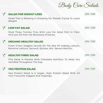 Veg Salad Company menu 