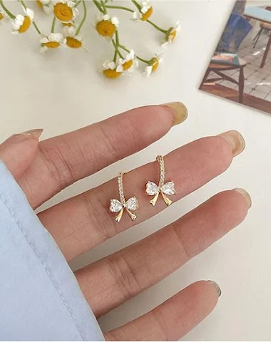 Petite Sterling Silver Bow Zirconia - 2