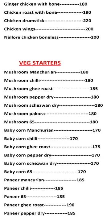 Andhra Spicy House menu 