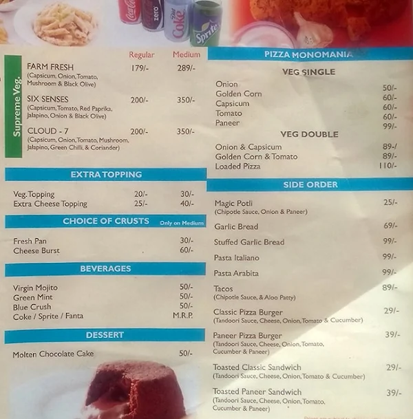 Pizza King menu 