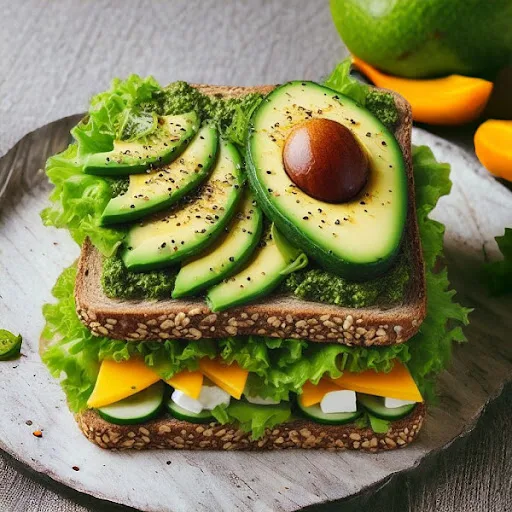 Avocado Pesto Mango Sandwich