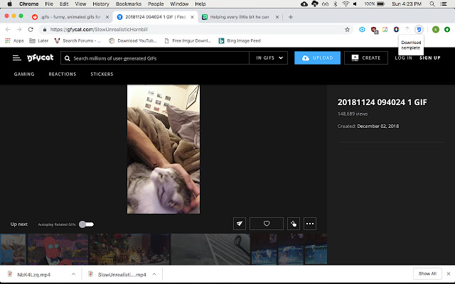 Save RedGIFs, gfycat, Imgur GIFs as mp4 chrome extension