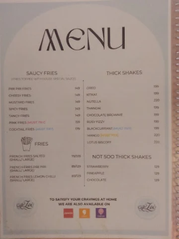 Cafe Zoi menu 