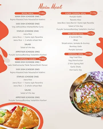 Valyou Meal menu 