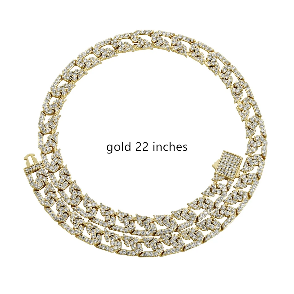 Cadena Cubana Hip Hop con Diamantes Completos de 10mm Luce Elegante y Expresa Tu Estilo Audaz Joyería Exclusiva para Hombres y Mujeres