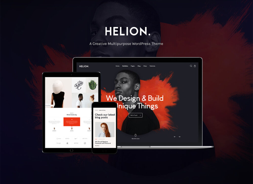 Helion Personal Creative Portfolio WordPress Tema + Tienda min