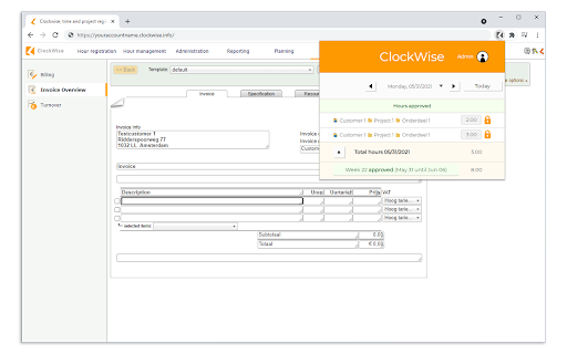 ClockWise Hour registration