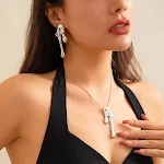 Necklace Earrings White K4947