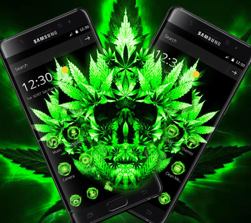 Green Weed Skull Theme