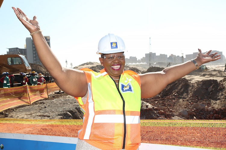 Durban Mayor Zandile Gumede sod turning at the official launch of the new Point waterfront and promenade. Image: Jackie Clausen