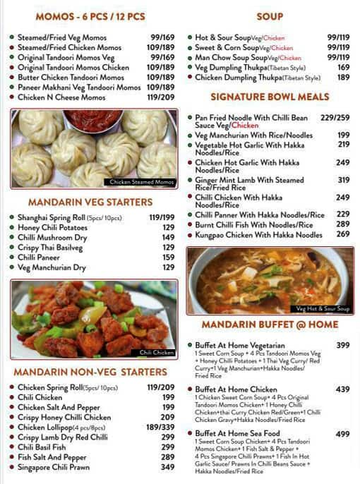 Mandarin Junction menu 