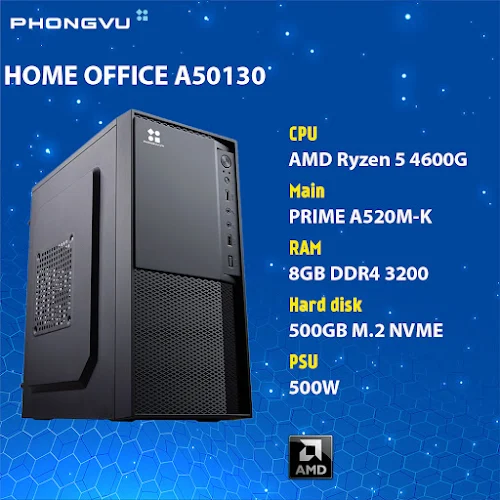 PC PV Home Office A50130 (AMD Ryzen 5 4600G/1 x 8GB/500GB SSD/Free DOS)