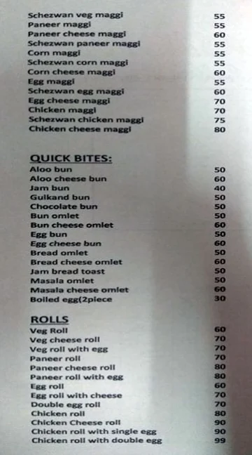 Juice Junction menu 