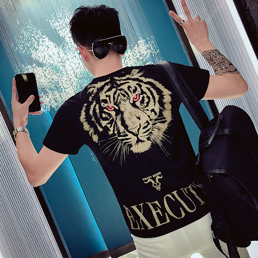 Title 4, Tiger head back print short sleeves