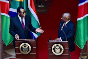 President Cyril Ramaphosa and Namibian President Hage Geingob briefed the media at the Union Buildings in Pretoria.