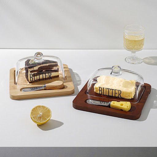 Title 2, Glass Cover Cheese Butter Cheesecake Dessert Bo...