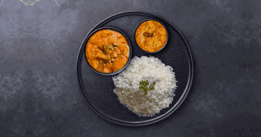 Mom Style Aloo Matar - Rice Thali