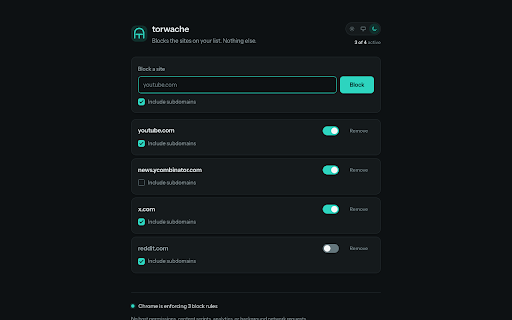 torwache — Website Blocker screenshot 3