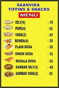 Saanvika Tiffins And Snacks menu 1