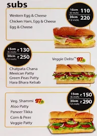 Subway menu 1