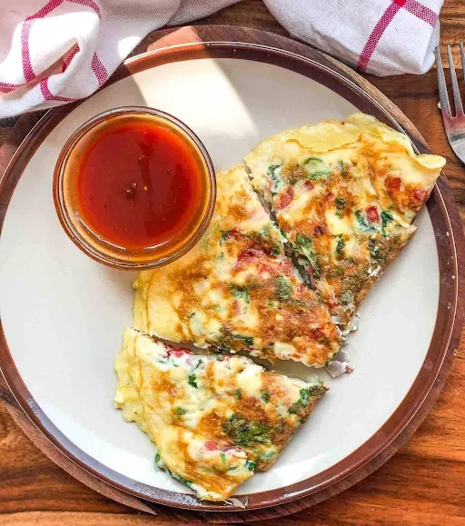 Peri Peri Masala Omelette With Bread Slice