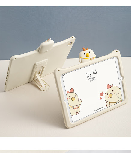 Title 6, Cute Backpack Chicken Tablet Silicone Cover for...
