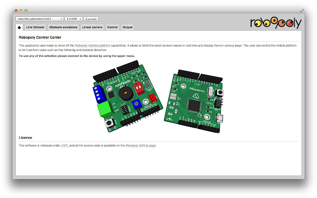 Robopoly Control Center chrome extension