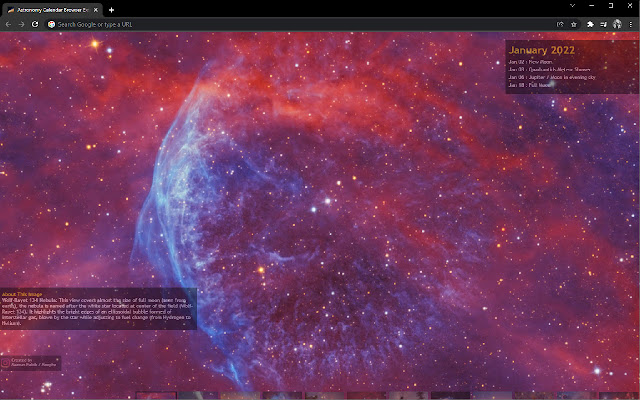 Astronomy Calendar for celestial events chrome extension
