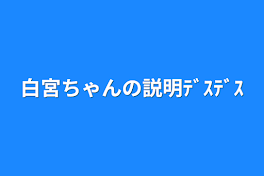 白宮ちゃんの説明ﾃﾞｽﾃﾞｽ