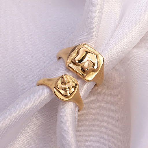 Title 3, Hot Human Chest 18K Gold Plated Stainless Steel...