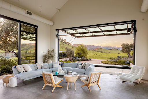 Buy this luxury house in Calistoga (United States) - Modern living room with panoramic hill view