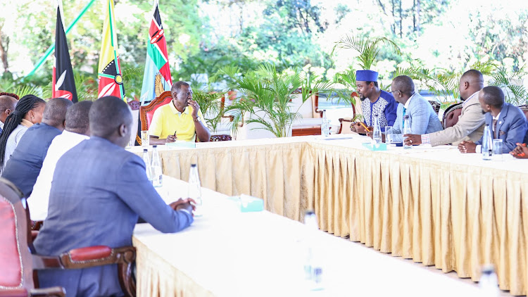 President William Ruto during the meeting with KMPDU leadership at Statehouse, Nairobi on May 11, 2024.