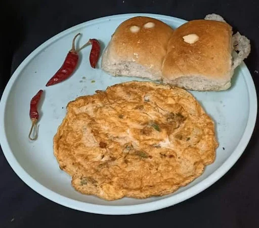 Plain Omelette [2 Eggs] With 2 Butter Pav