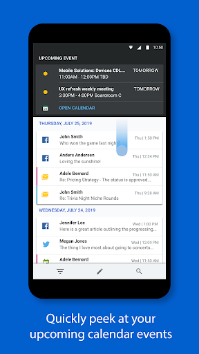 Screenshot BlackBerry Hub+ Inbox