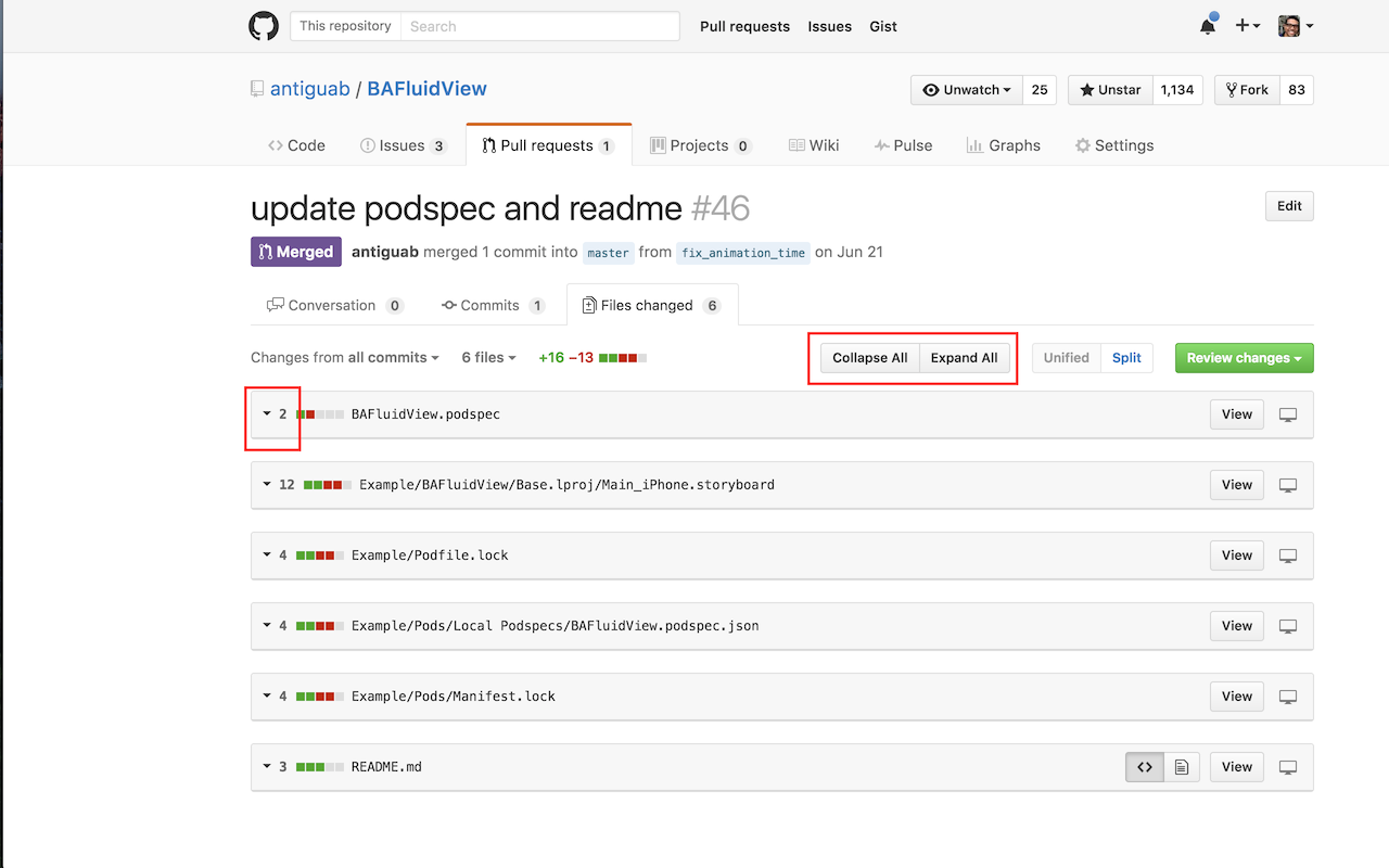 Git Pull Request File Collapse Extension Preview image 1