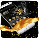 Golden Black Clock Theme 1.1.5 APK Скачать