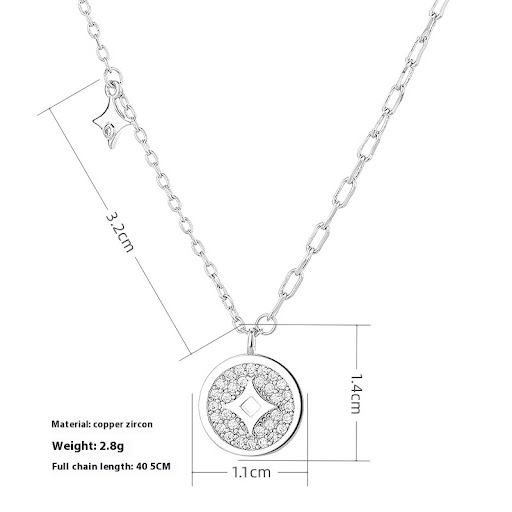 Title 3, High-grade New Chinese Style Copper Coin Neckla...