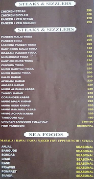 Coastal King menu 2