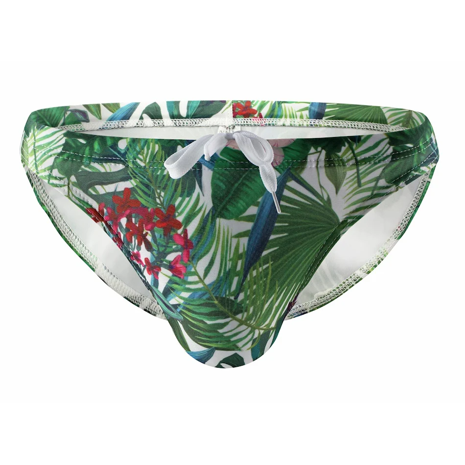 Costumi da bagno sexy con stampa piante, cocco, foglia d'acero, pantaloni da spiaggia alla moda per terme, multicolore, perfetti per l'estate