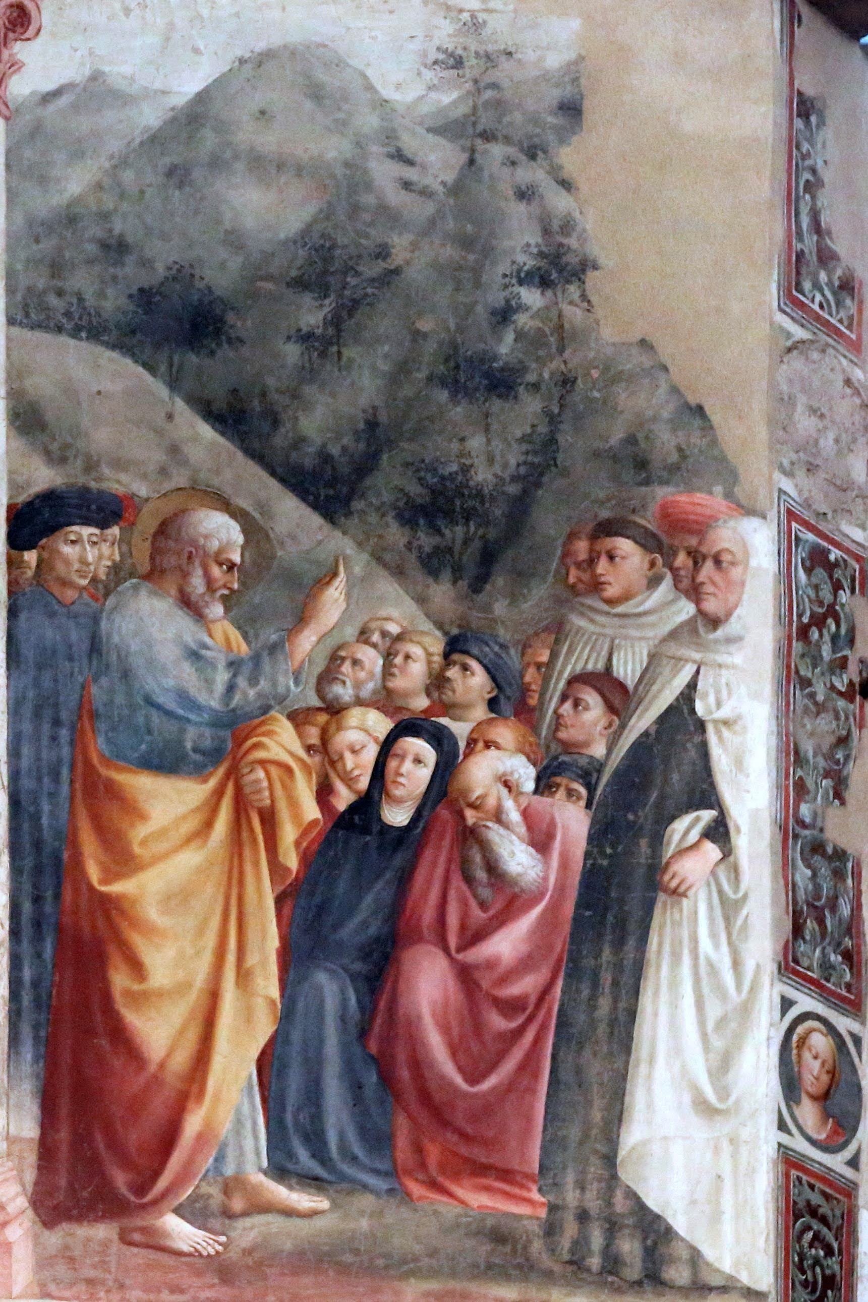 Masolino, La predica di San Pietro, Cappella Brancacci, Santa Maria del Carmine, Firenze