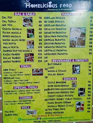 Homelicious food menu 1